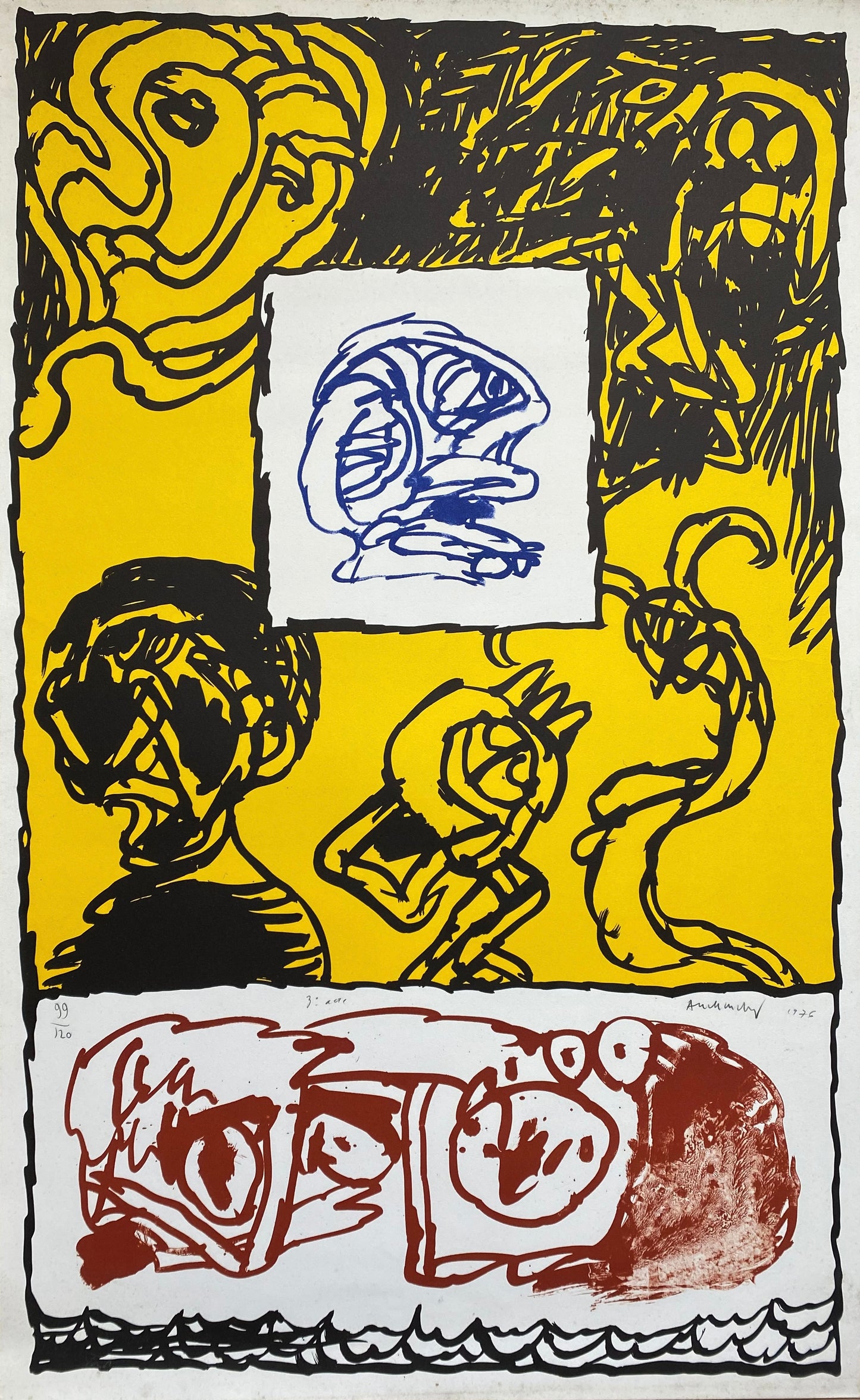 Pierre Alechinsky 100x62cm